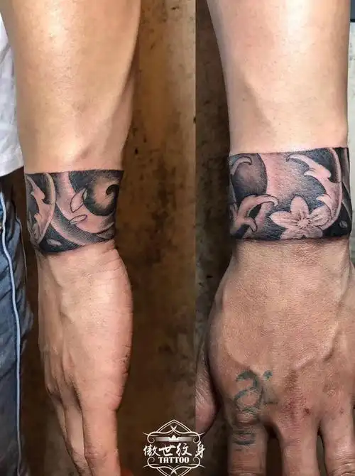 水浪手环纹身图片