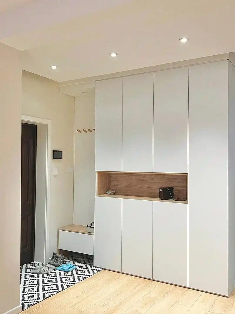 你们要的入户玄关鞋柜来啦,四款原木风奶油风的鞋柜设计,装修的 - 抖