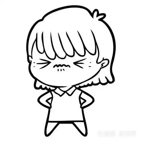 生气卡通女孩的媒介例证插画-正版商用图片0eu4ni-摄图新视界
