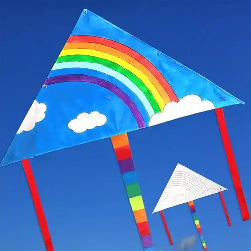 diy风筝儿童涂色手工材料包 三角空白填色彩绘教学涂鸦画手绘