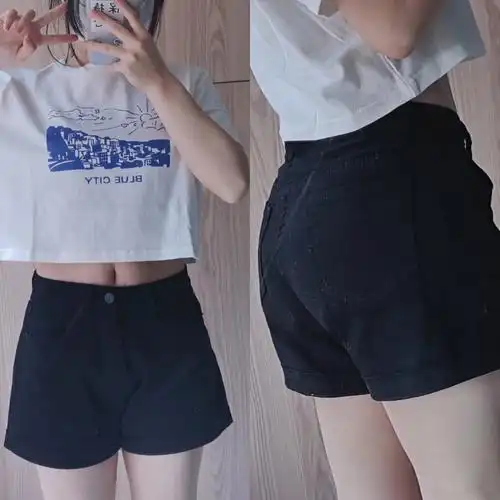 超遮胯显瘦牛仔短裤60微胖梨形身材给我冲