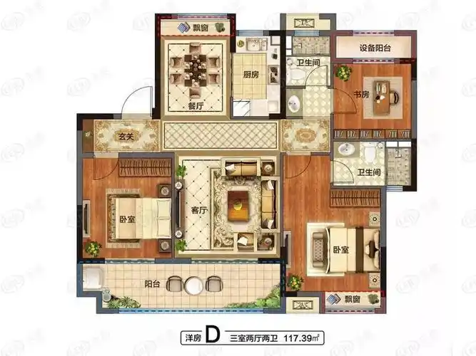 中国铁建花语江南洋房d户型户型图