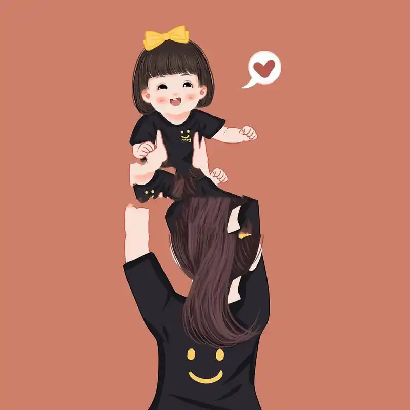 一家四口 两女娃 亲子头像背景 两个女儿也太幸福啦