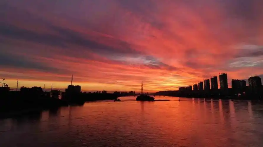 抖音最火晚霞日落美景像素壁纸高清图片