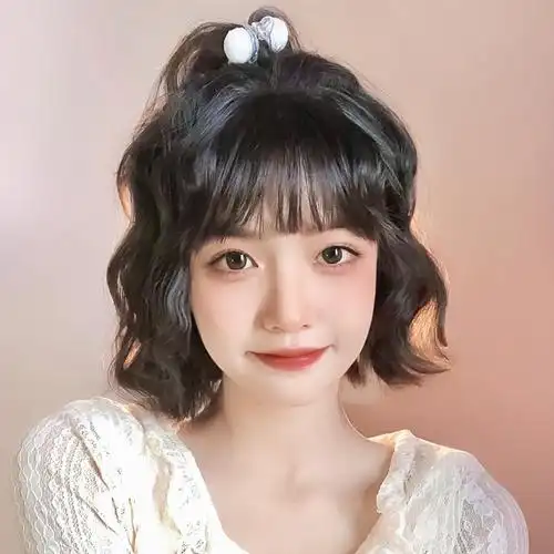 假发短发自然头套2021年时尚新款短卷发羊毛卷仿真日常整顶假发