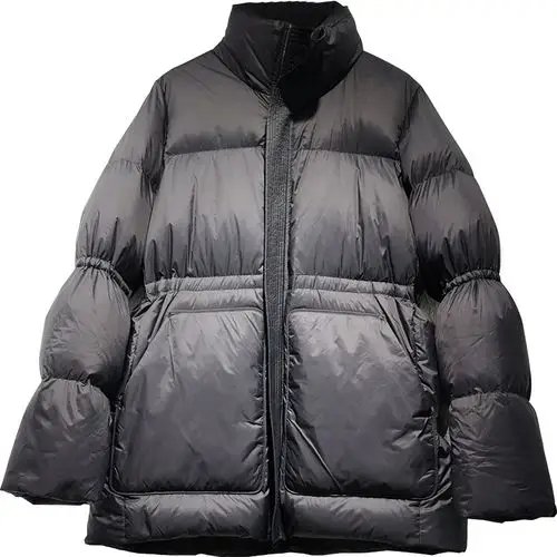 面包服韩版宽松女羽绒服中长款2020年冬新款90白鸭绒廓形大码收腰