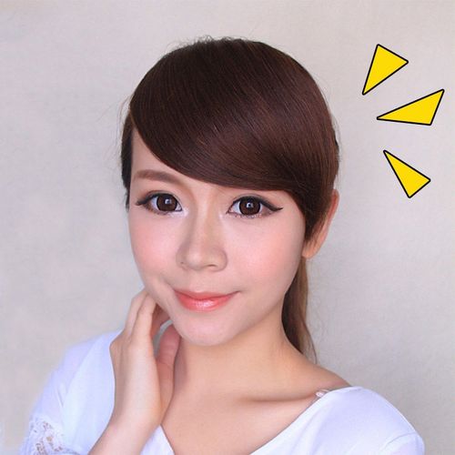 斜刘海片女真发无痕隐形修圆脸偏分假发头帘自然逼真蓬松侧分留海
