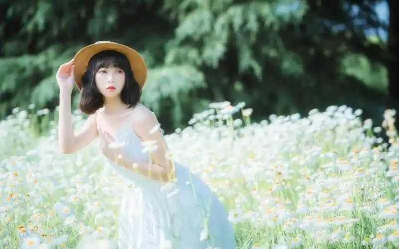 小清新森系美女白嫩肌肤甜美田园风写真,高清壁纸图片,清纯美女-回车