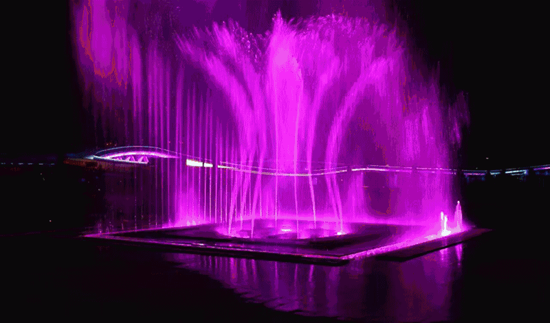 古镇要建立体音乐喷泉啦!160米高喷射头,水体电影,美爆了!