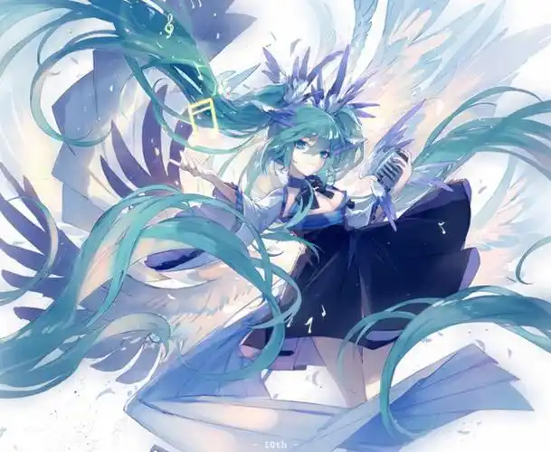 初音头像唯美梦幻蓝色