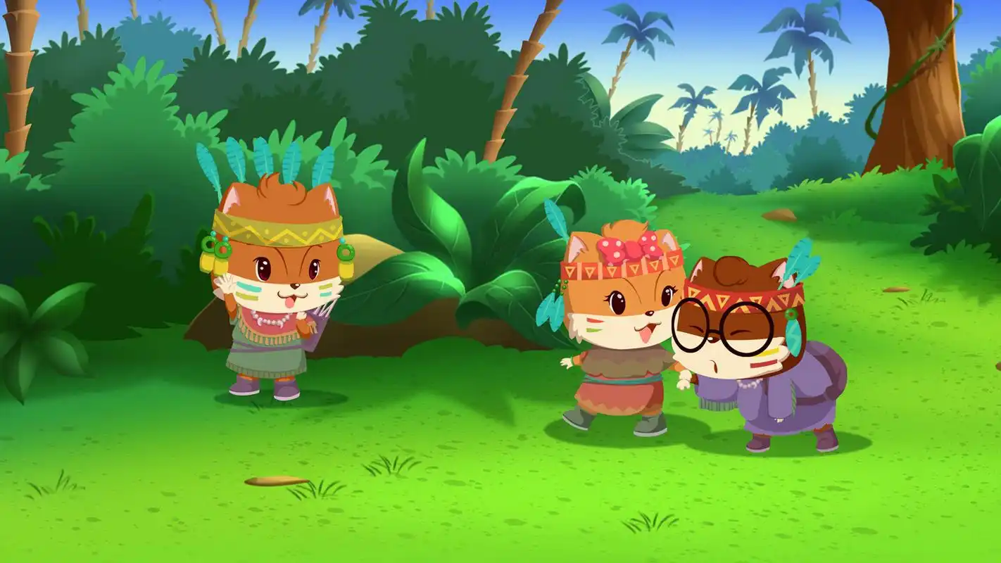 三只松鼠嗑壳课可爱卡通图片高清电脑桌面壁纸下载