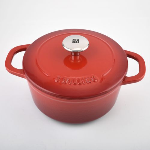 德国双立人20cm铸铁锅 樱桃红珐琅铸铁锅锅具炖锅汤锅