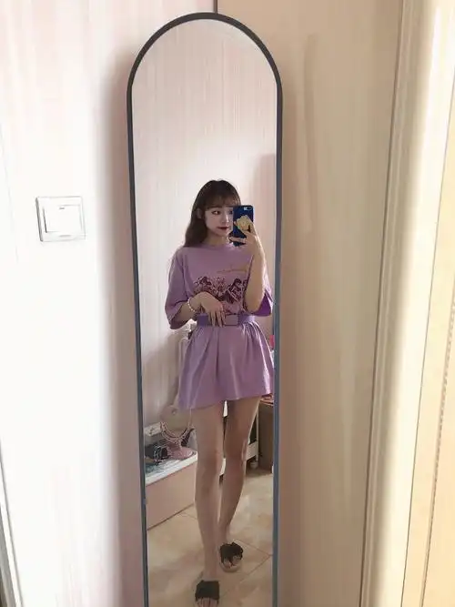 小个子穿搭紫色t恤15844kg