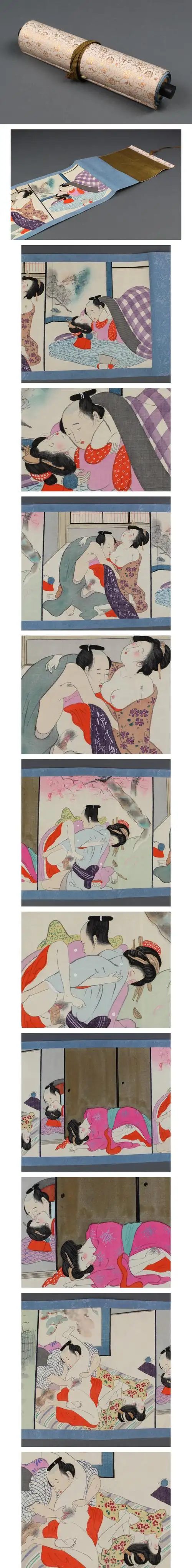 【宇】ld484 肉笔 时代 春画絵巻物 12枚