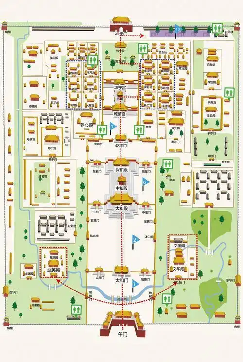故宫图片赏析(故宫全景图高清平面图) - 北京故宫总平面图高清 - 实验