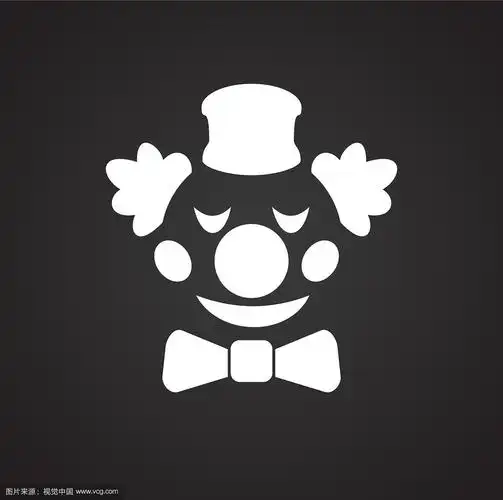 生日小丑图标的黑色背景