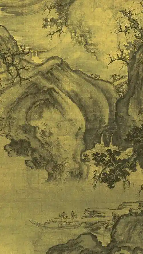 北宋 郭熙 早春图 绢本(原)158.3x108 – 红叶山古籍文库