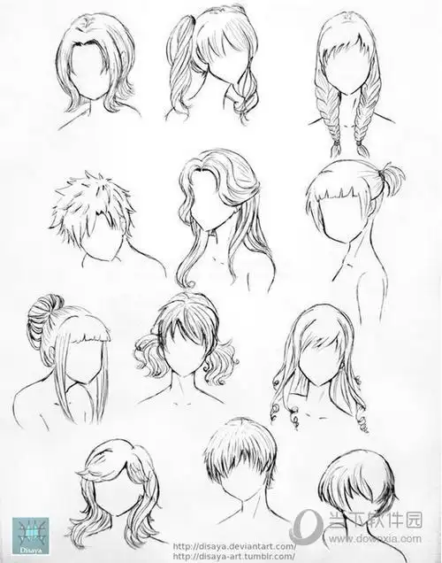 女生漫画头发100种画法画动漫人物的头发步骤