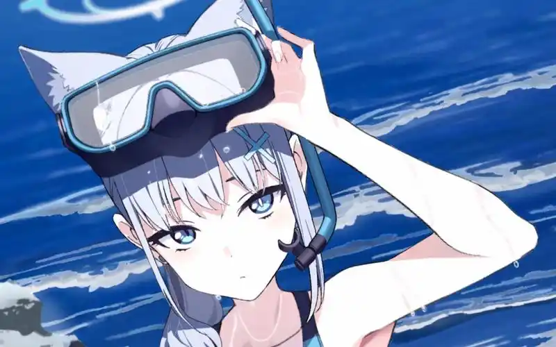 【碧蓝档案】竖屏/4k60 泳装白子 l2d 手机用动态壁纸