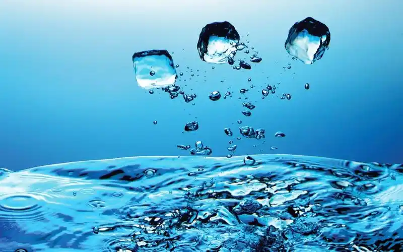 蓝色的水,冰块,水滴 桌布 - 1280x800