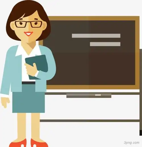 卡通手绘美丽的老师png素材透明免抠图片-卡通手绘-三元素3png.com