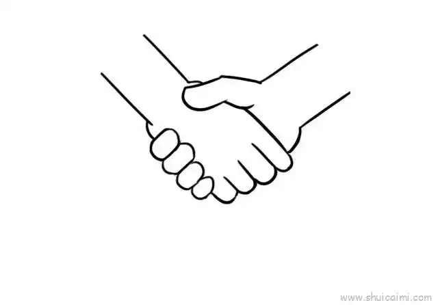 握手儿童画怎么画 握手简笔画图片大全