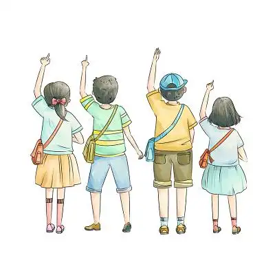 开学季学生背影