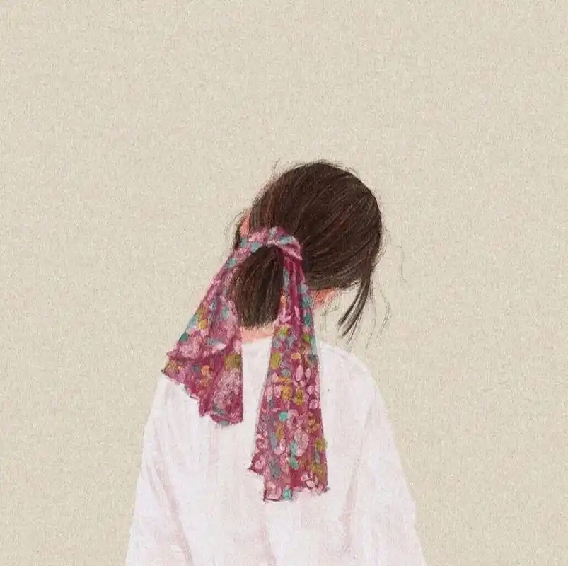 手绘背影女头像	一眼看中的头像