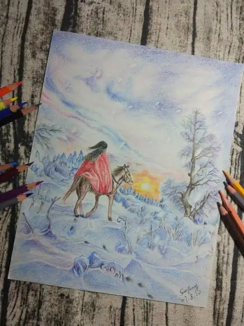 彩铅《古风——风景》