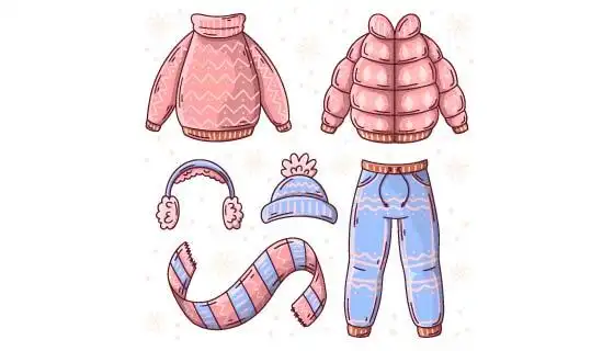 扁平风格的冬天衣物矢量素材aiepspng