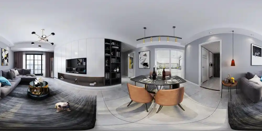 现代黑白灰家装全景 - 效果图交流区-建e室内设计网