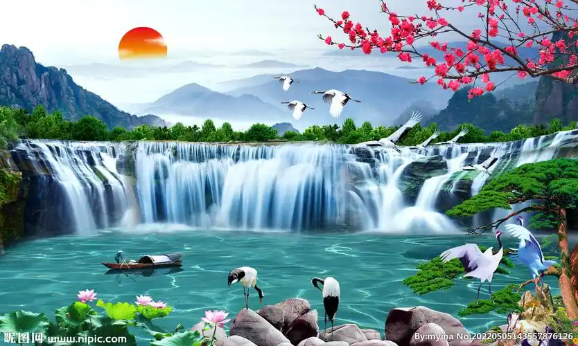 八方聚财山水设计图__风景_psd分层素材_设计图库_昵图网nipic.com