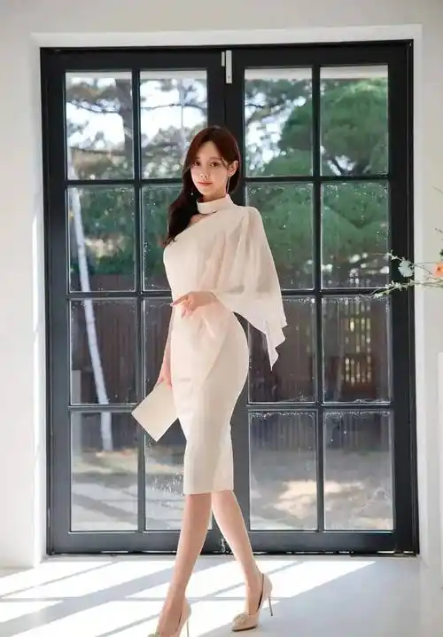 【韩国女神模特孙允珠】维罗纳梧桐女神斜肩晚礼服裙,全网第一美_文章