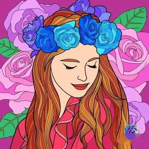 素材分享17张漂亮的人物主题色彩装饰画