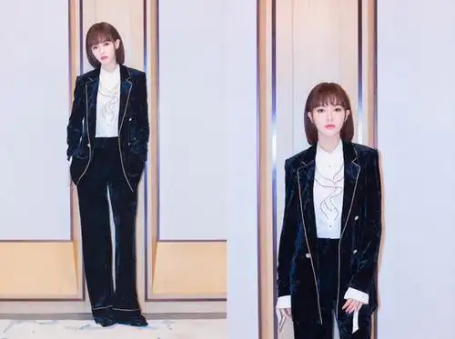 唐嫣婚后状态一直挺在线,穿红西装撕掉"傻白甜"标签,又美又飒