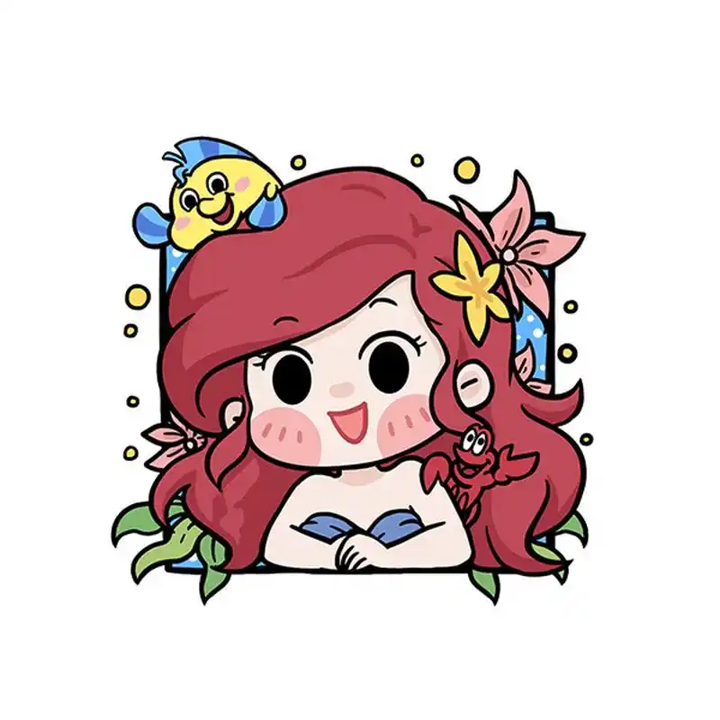 96萌小g爱涂鸦 迪士尼公主系列 q版卡通头 无水印头像,9215商用