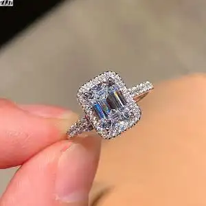 10克拉全美方钻十克拉喜宝同款戒指钻戒夸张公主方仿真戒锆石