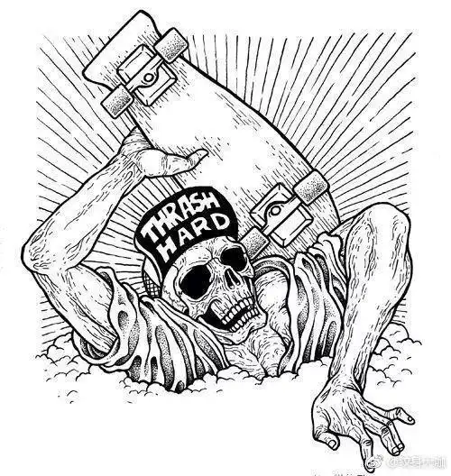 嘻哈巨石像简笔画