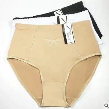 云梦妮时尚大码女士内裤中年妇女三角裤外贸库存牛奶丝女式妈咪裤