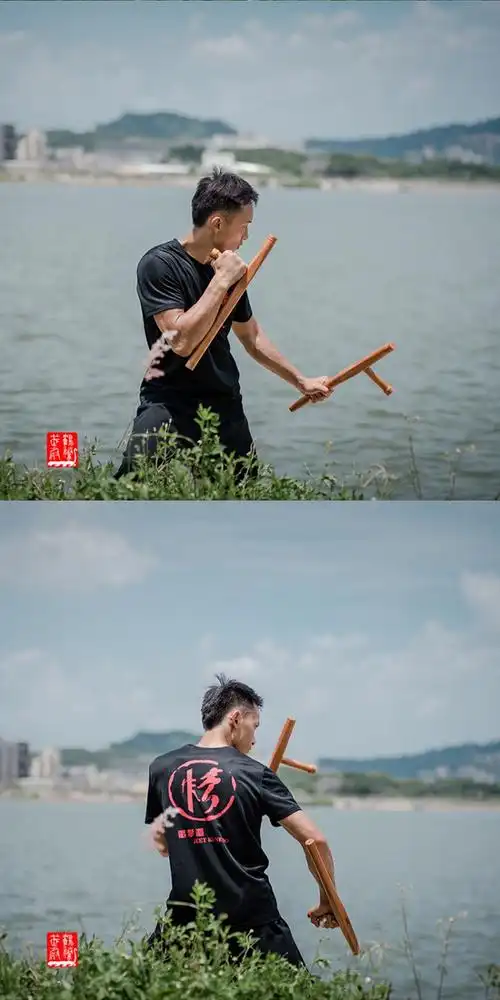 防身兵器库青冈木双拐浮萍拐子武术t拐丁字棍十八般武艺器具装备东方