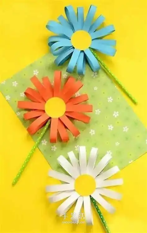 重阳节儿童小手工 漂亮又可爱卡纸菊花的做法_手艺活网