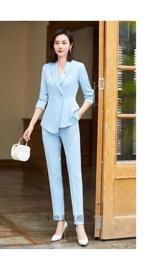 正装大学生主持人播音主持艺考服装女西装套装上镜演讲高端总裁上班