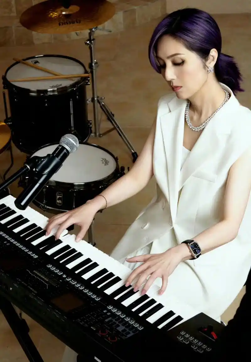 杨千嬅偏爱紫色发型