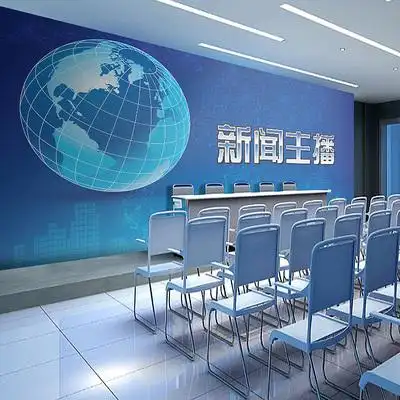 3d新闻联播墙纸少儿主持人口才表演演讲舞台培训机构舞台背景壁纸