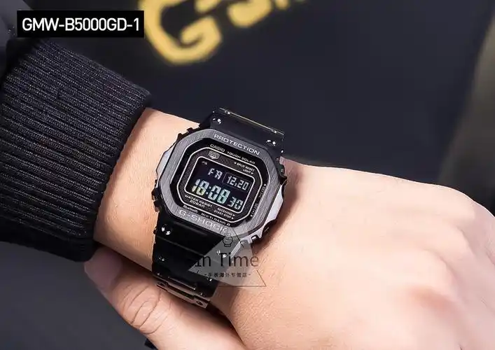 卡西欧35周年金属小方块银砖金砖小方表蓝牙电波款光动能手表gmwb5000