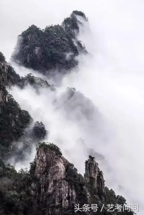 绝美的山水画素材:黄山烟云