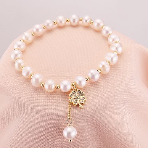 天然珍珠手串巴洛克闺蜜手链小众设计ins装饰手环手镯网红装饰品