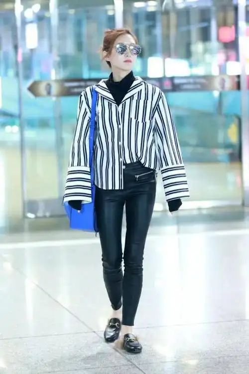 原创有一种"任性"叫江疏影穿西裤,为了突出少女感,就故意显腰粗?