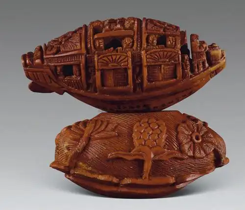 核微雕船形诗文小摆件】拍卖品_图片_价格_鉴赏_其它雕刻_雅昌艺术品