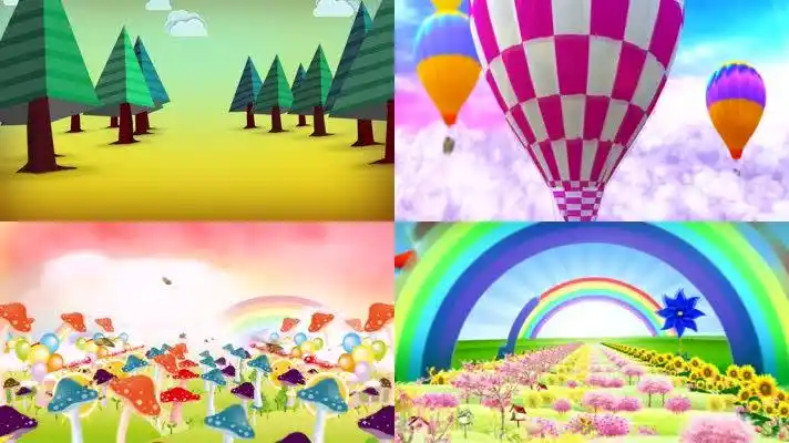 环保时装秀幼儿园演出儿童节led背景视频舞台背景